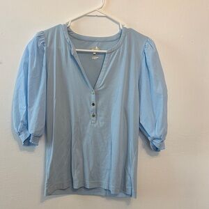 Lilly Pulitzer Sky Blue Blouse with Button Detail